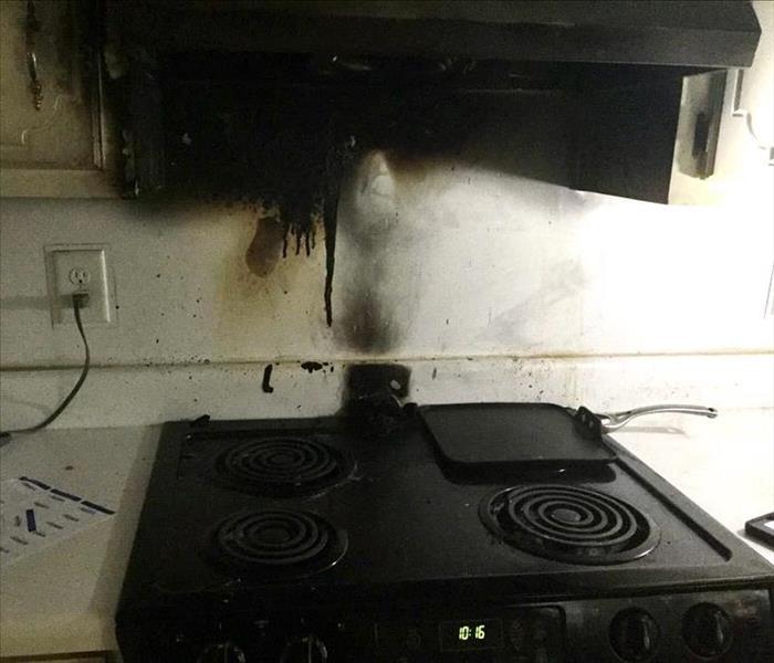 burned down kitchen stove